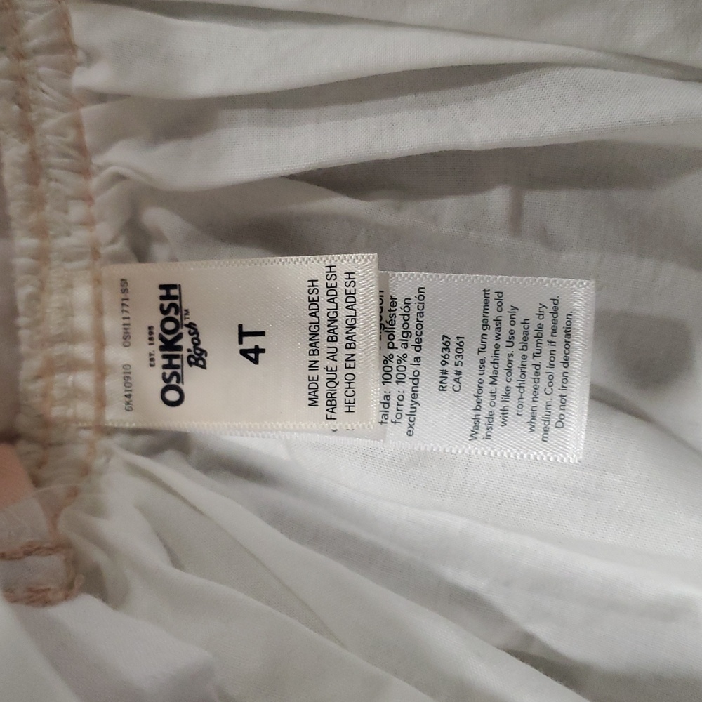 Vtg OshKosh B'gosh Peach pink white  Vestbak Dress - Picture 12 of 16